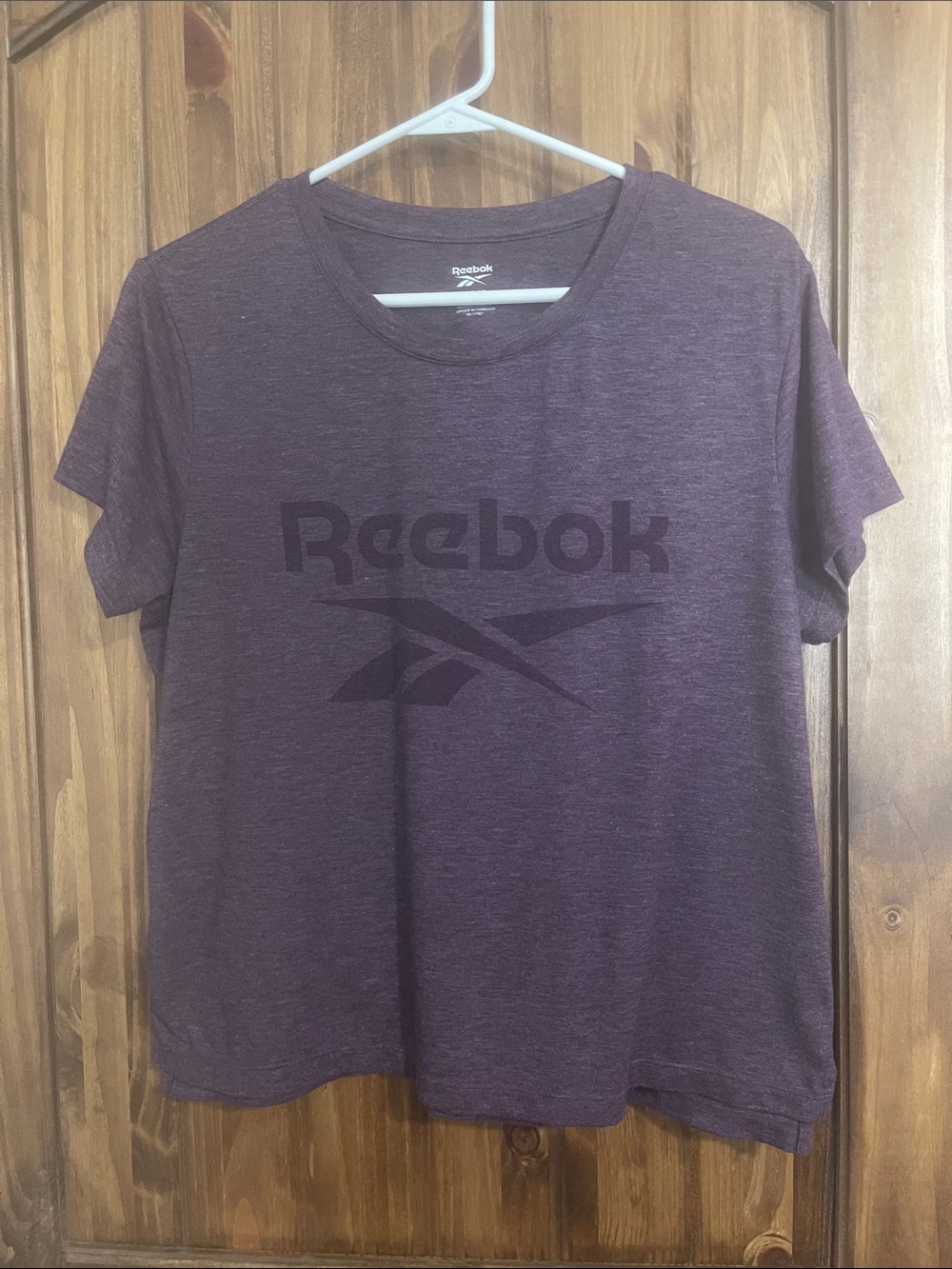 Reebok Women's Heather Plum Short Sleeve Logo Tee